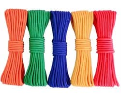 Kledinglijn Touw - Waslijn Touw - Kleding Drogen - 5 Stuks Gevlochten - 250 meter totaal - Wit