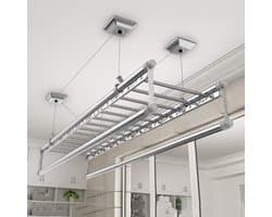 Plafond Droogrek - Waslijn Airer - Was Drogen - Ruimtebesparend Ontwerp - 150cm Lengte - Aluminium
