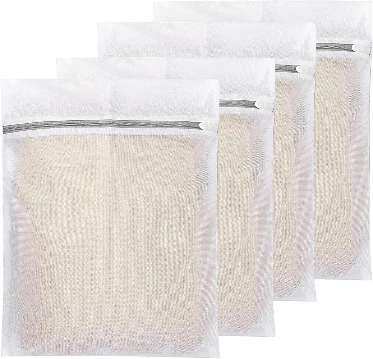 4 Stuks Mesh Waszakken voor Delicate Kleding, Ondergoed, Bh's en Babykleding met Hanglus — afbeelding 1