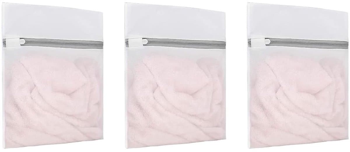 Dailygoods- Waszakken - 3-pack honingraat mesh - Ergonomisch ritssluiting - Voor delicate kleding - Lichtgewicht en compact - Milieuvriendelijk alternatief (30x23cm) - Wasnetjes — afbeelding 1