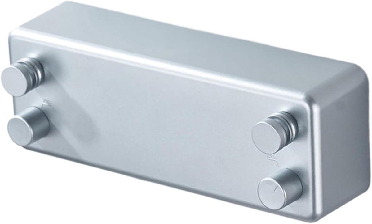 Droogrek Roestvrij - Waslijn Uittrekbaar - Kleding Drogen - Dubbele Intrekbare Lijnen - 23 x 6.5 cm - Zilver — afbeelding 1