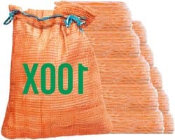 Netzakken met trekkoord - Opslagzakken - Oogst opslaan - Ademend materiaal - 50 x 80 cm - Oranje