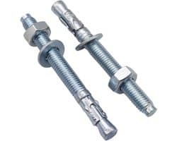 Wigankers - Metalen pluggen - Bevestigen in beton - Verzinkt staal - M10 x 100 mm - Zilverkleurig