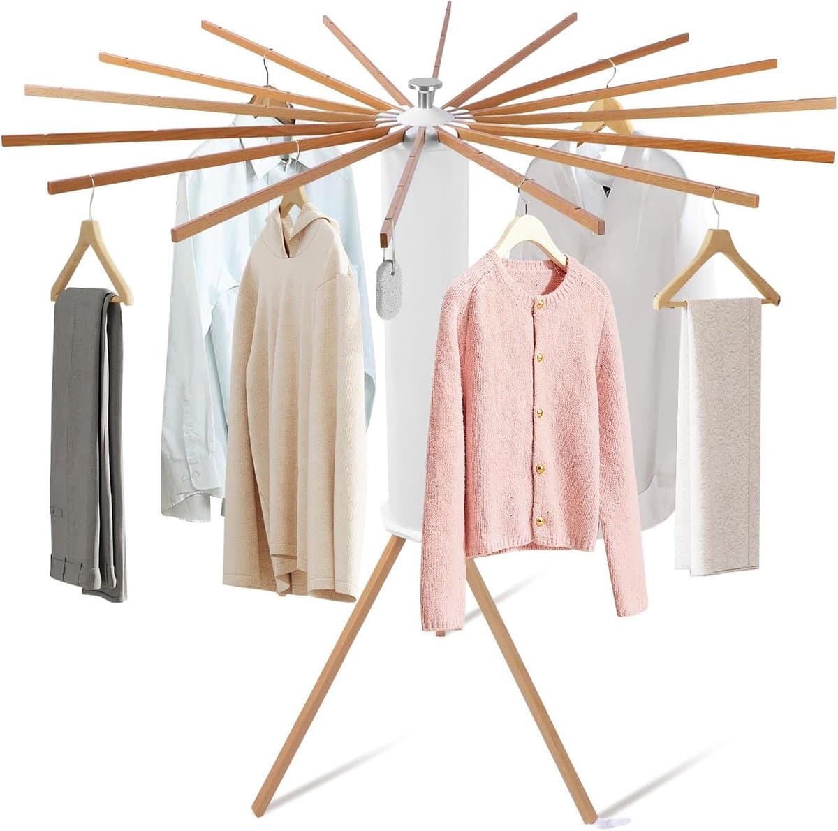 Dailygoods- Droogrek Opvouwbaar - Kledingrek met 16 Staven - Max. Capaciteit 40 Kg - Flexibele Ruimte 121 x 112 cm - Handige Opslag - Compact 70 x 18 x 16 cm — afbeelding 1