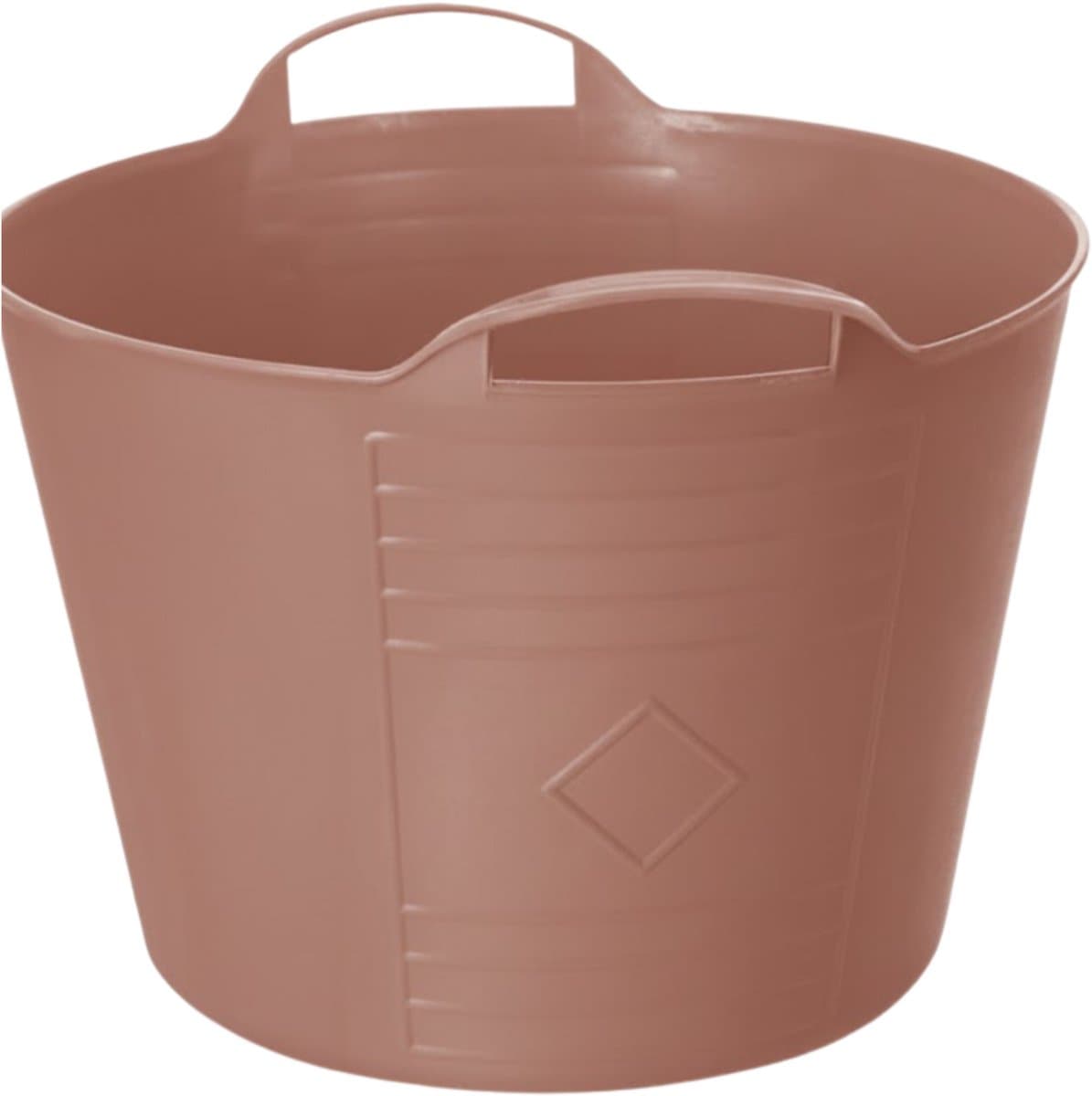 Excellent housewares Flexibele kuip / emmer - oudroze - 15 liter - kunststof - 35 x 28 cm — afbeelding 1