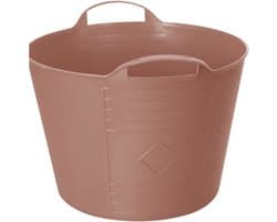 Excellent housewares Flexibele kuip / emmer - oudroze - 15 liter - kunststof - 35 x 28 cm