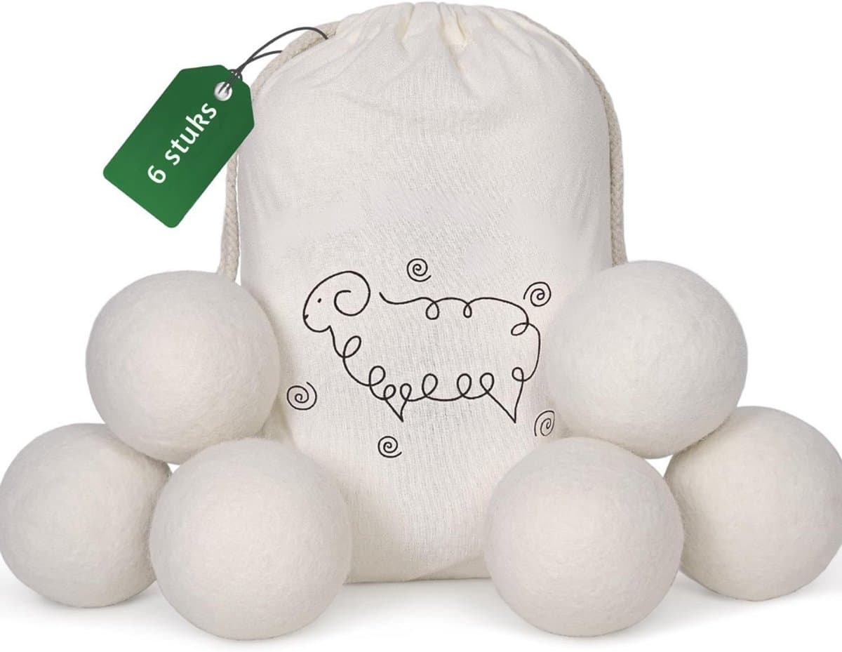 Goodivery® - Droogballen - Aroma Diffuser - Wol Drogerballen - Pakket van 6, XL - 100% Handgemaakte Nieuw-Zeelandse Wol - Natuurlijke Wasverzachter - 23x14x8cm - Wit — afbeelding 1