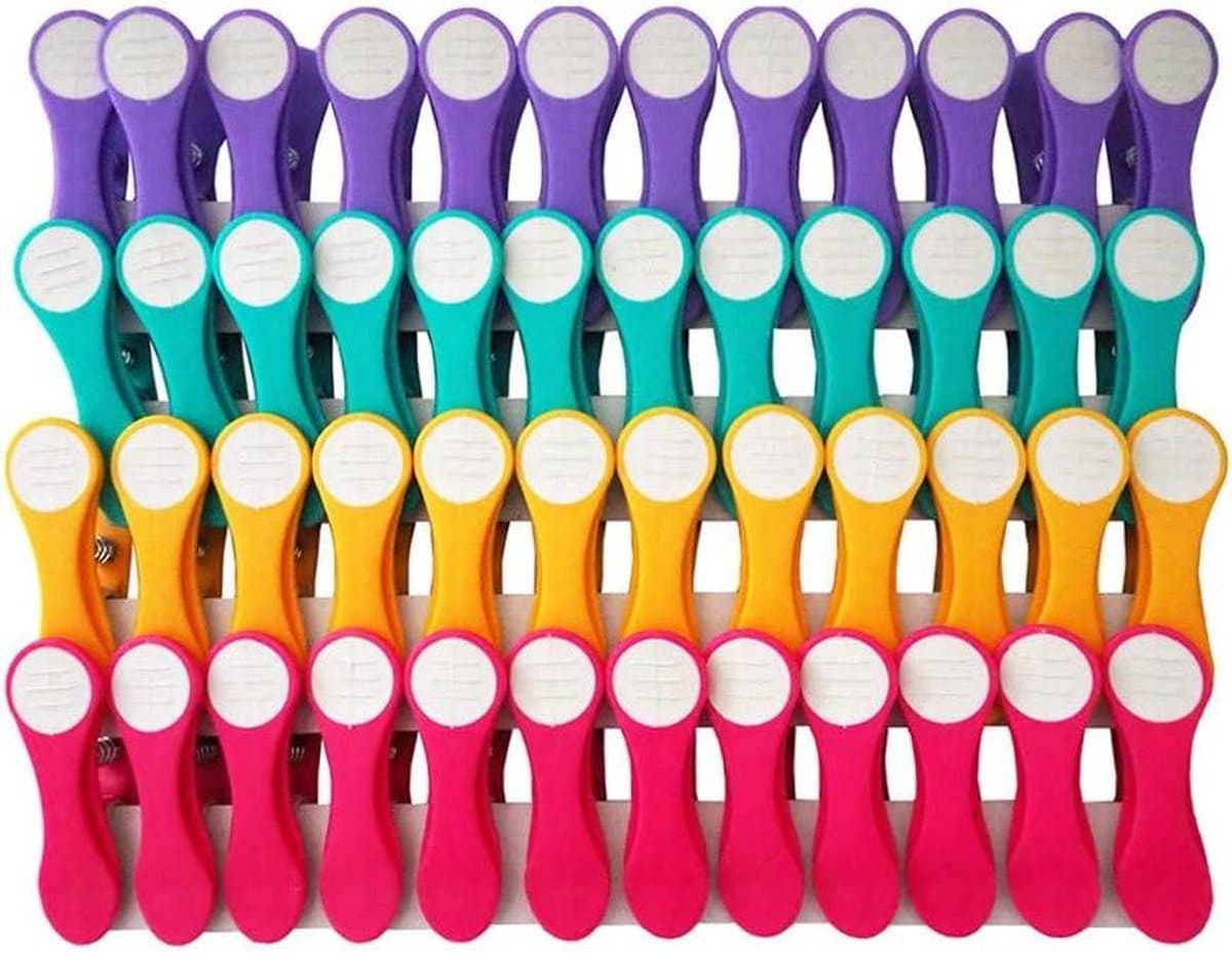 Wasknijpers Soft Grip - Kledingknijpers Clips - Wasgoed Ophangen - Zachte Siliconen Grip - 48 stuks - Multicolor — afbeelding 1