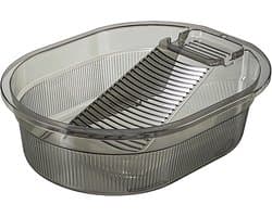 Transparante wasbak - Wasbord met bak - Handwas kleding - Geïntegreerd schrobbord - 47 cm lang - Grijs