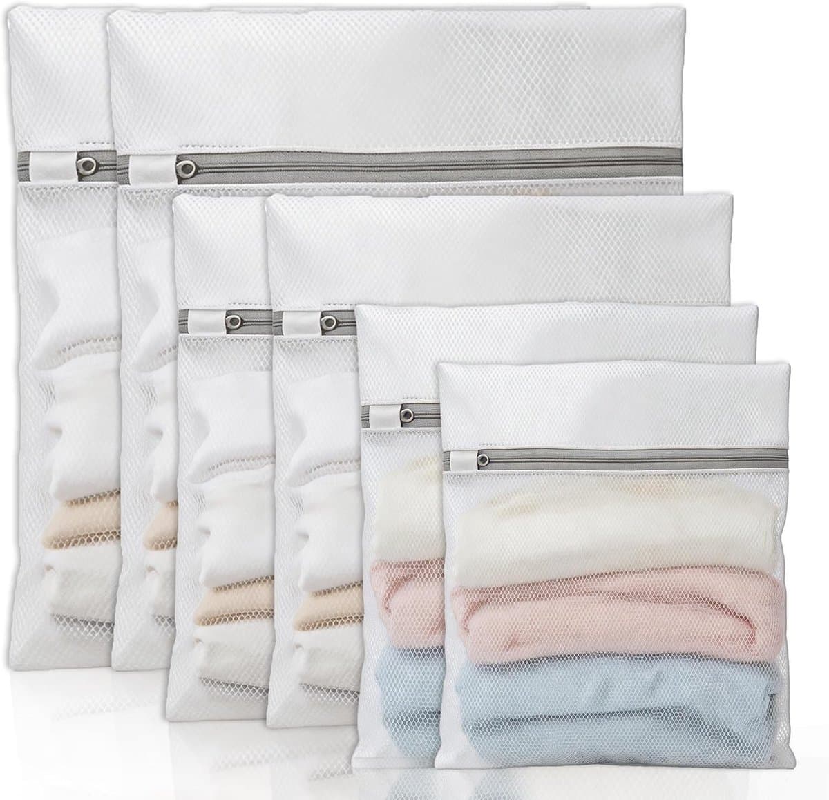 Set van 6 Waszakken in 4 Maten - Herbruikbare Wasnetten met Rits voor Wasmachine, Ideaal voor Ondergoed, Kleding en Bedlinnen — afbeelding 1