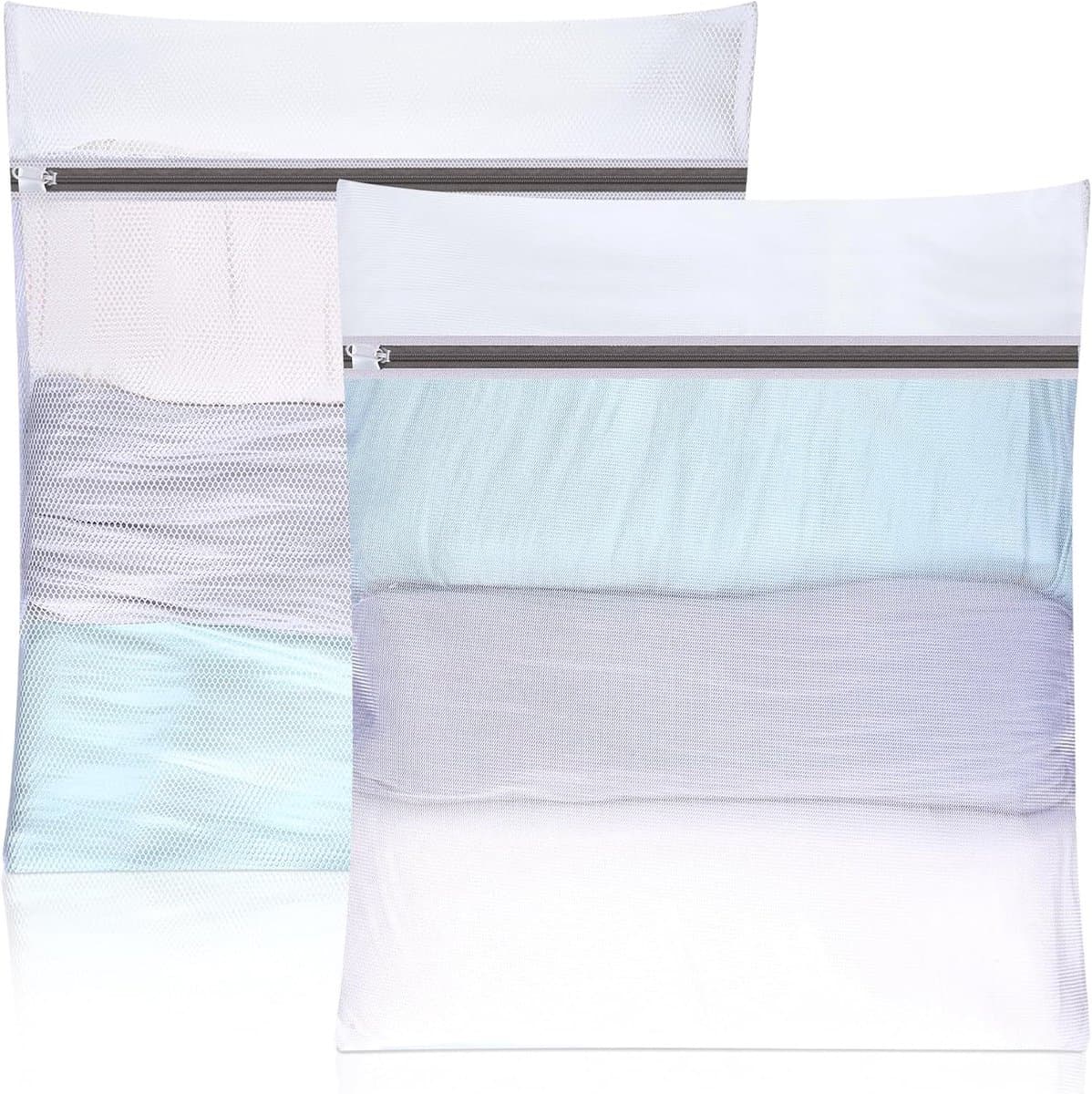 SnelShoppen - 2 x Wasnetten voor Wasmachine 50 x 60 cm, Waszak met Rits voor Kleding, Shirts, Sweaters, Jeans, Ondergoed, Baby Kleding, Bescherming te — afbeelding 1