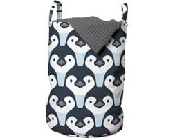 New Bed, Pinguïn Vogels Gezichts Patroon Opbergmand kinderkamer met Handvatten en Koordsluiting, Speelgoedmand kinderen - Speelgoedkist- Wasmand Kinderkamer - Wasbox - 33 x 48 cm