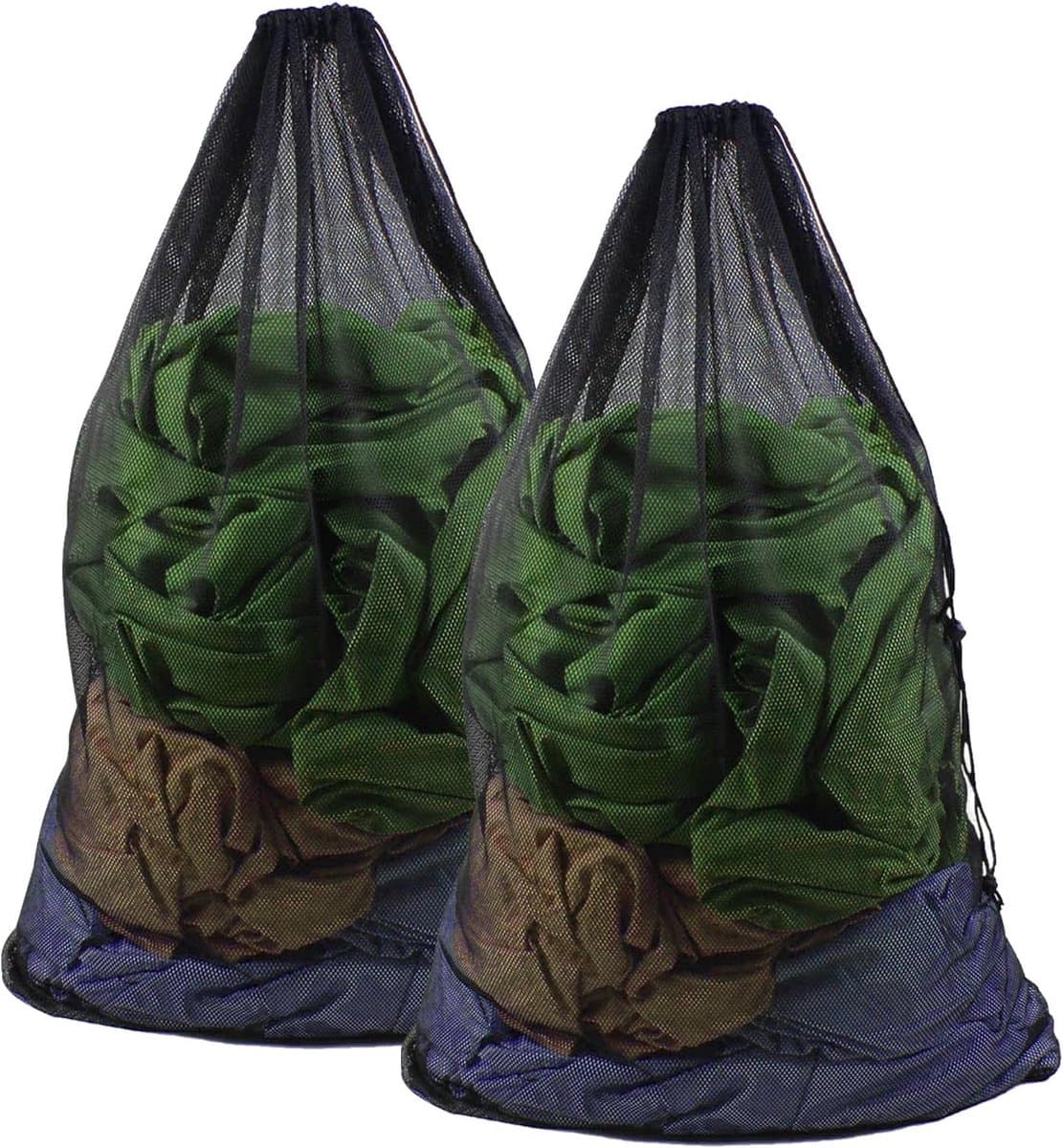 Thijox - 2 stuks wasnet voor wasmachine 60x90cm groot waszak met koordstopper herbruikbaar Laundry Bag wasbeutel voor kleding en dekbedovertrekken (zw — afbeelding 1