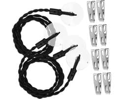 Draagbare Waslijn - Reis Waslijn - Kleding Drogen - Met Clips - 120 cm - Zilver