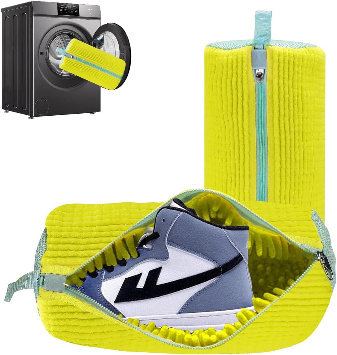 SnelShoppen - 2 Stuks Schoenwaszak - Verbeterde Waszak voor Schoenen - Herbruikbare Waszak voor in de Wasmachine - 360° Reiniging voor Sneakers en Sch — afbeelding 1