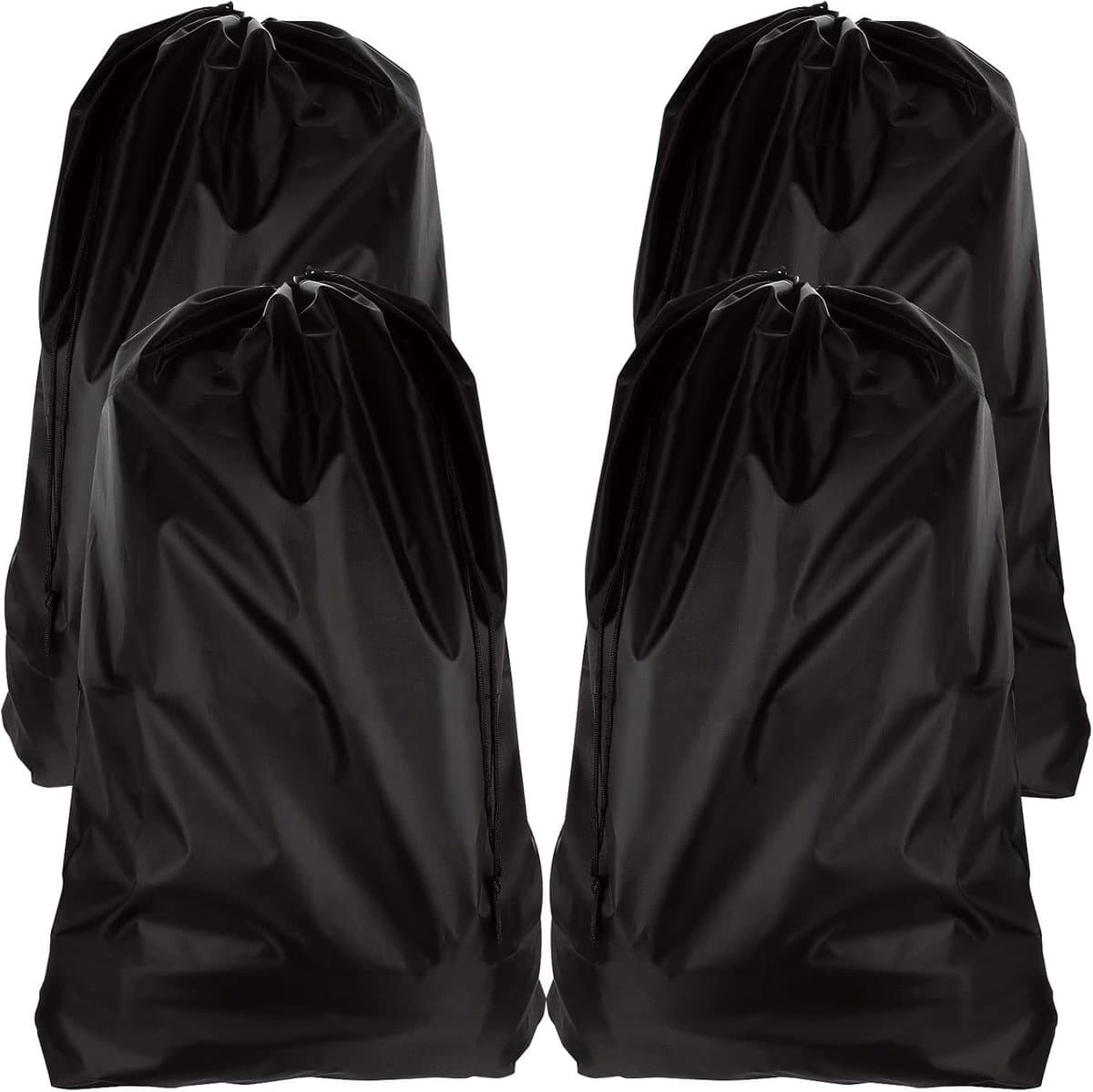 SnelShoppen - 4 Stuks Extra Grote Waszakken, Vouwbare Trekkoord Opbergtassen, Nylon Waszak voor Badkamer, Slaapkamer, Studentenhuis en Reizen, 61 x 91 — afbeelding 1