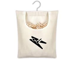 Wasknijpertas - Beige - 30 x 25 cm - Duurzaam Canvas met Haken - Voor Buitengebruik