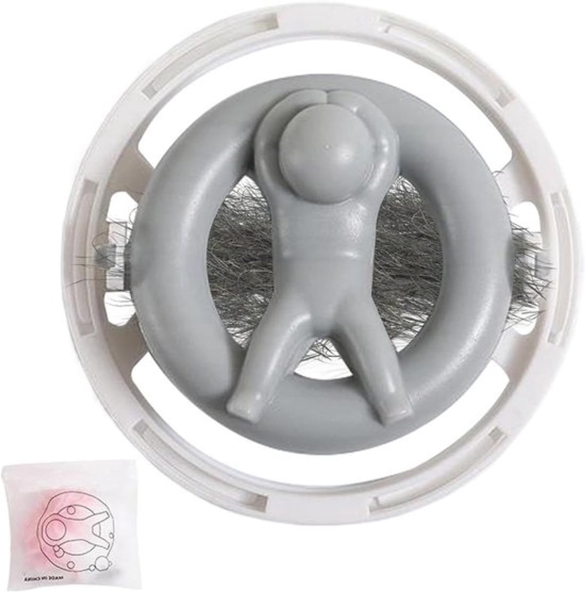 Pluisvanger voor wasmachine - Pluizenvanger en drogerballen - Wasgoed reinigen - Herbruikbare vanger voor dierenhaar - 10 cm - Grijs — afbeelding 1