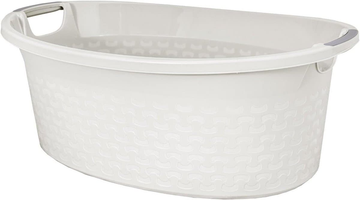 Ovale Wasmand met Handvatten 60 Liter in Wit — afbeelding 1