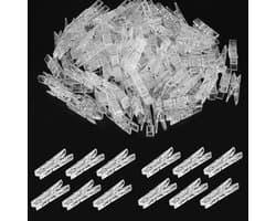 Hangende clips 50 stuks - Transparante wasknijpers en mini-klemmen voor fotos en lichtsnoeren