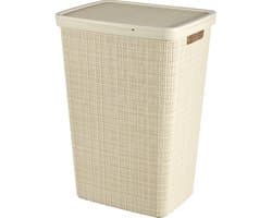 Curver Jute Wasmand met deksel - 58L - Gebroken wit