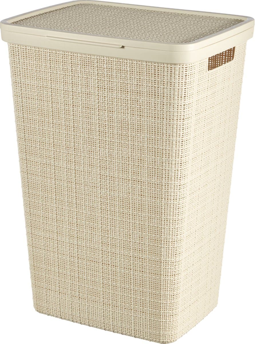 Curver Jute Wasmand met deksel - 58L - Gebroken wit — afbeelding 1