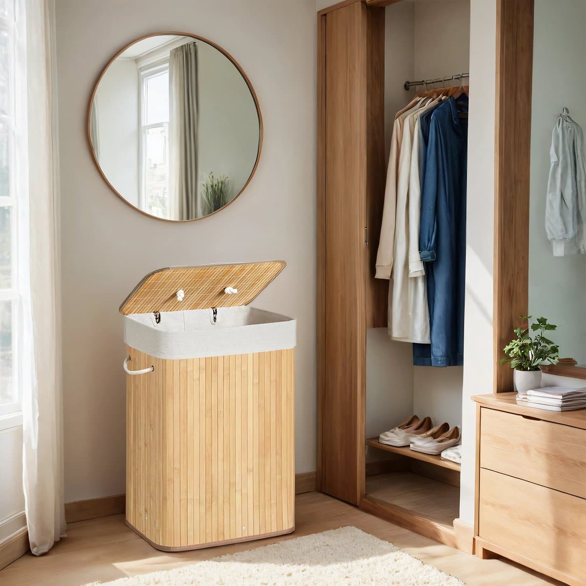 Wasmand - Met Deksel - 72 L - Bamboe – Natuurlijk Design — afbeelding 1
