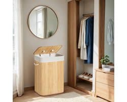 Wasmand - Met Deksel - 72 L - Bamboe – Natuurlijk Design