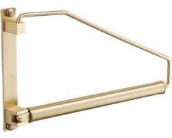 Uittrekbaar Wand Kledingrek Ruimtebesparend, voor wasruimte en Kast, geborsteld goud, Messing, 30,5 cm