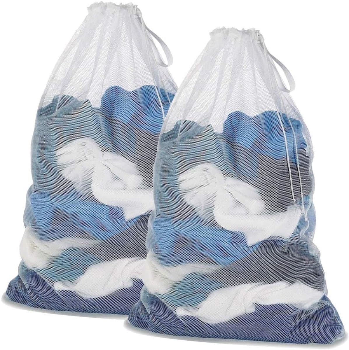 Sac à Linge - Fillets de Wasse Sac a Linge-Witwasserijzakken voor het beschermen van de kleding te wassen in de machine - Deel van 2 - Wit — afbeelding 1