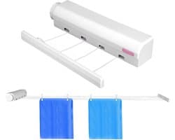 Dailygoods- Waslijn Intrekbaar - 4 Lijnen - Wandmontage - Duurzaam Materiaal - Verstelbare Lengte - Tot 8kg Belastbaar - Wasdroger