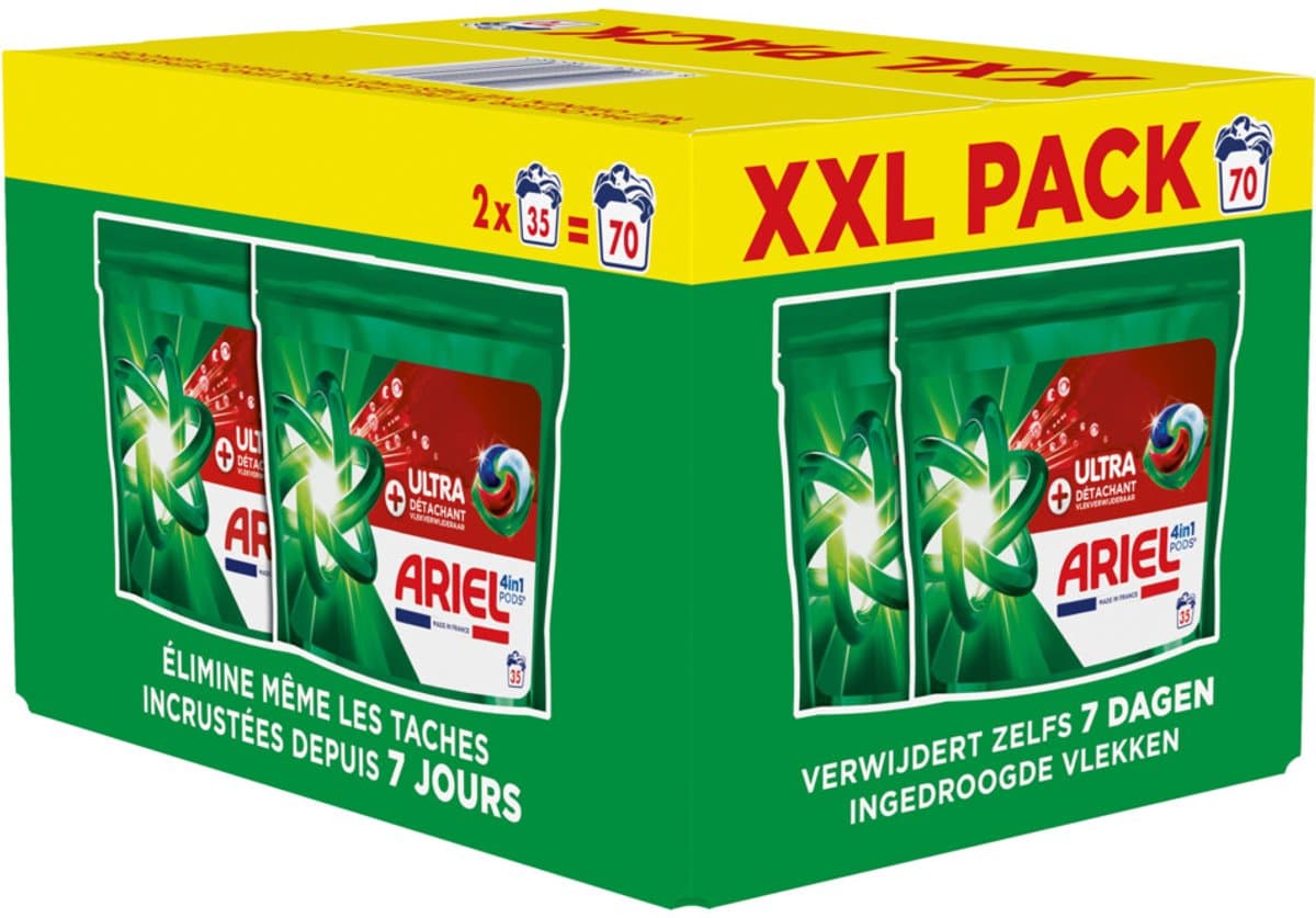Ariel 4in1 Wasmiddel Pods Ultra Vlekverwijderaar - 70 stuks — afbeelding 1