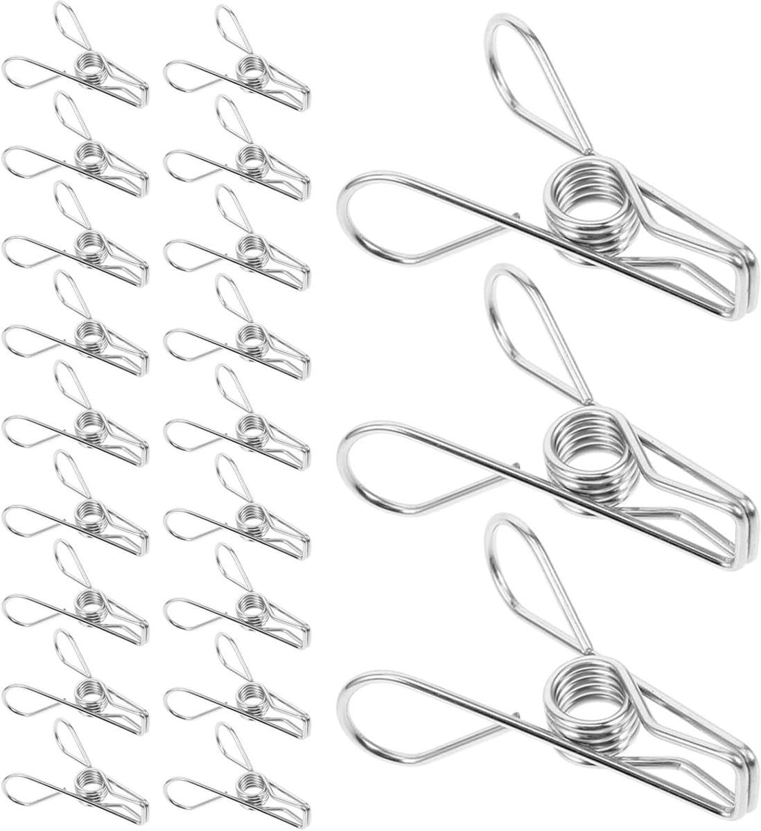 Metalen Wasknijpers - Dekenklemmen - Kleding Drogen - Roestvrij Staal - 85 cm - Zilver — afbeelding 1