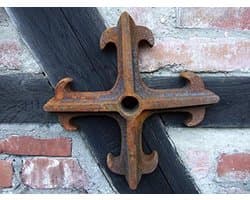 Muuranker Kruis - Historisch ornament - Gevel verfraaien - Gietijzer - 32x32 cm - Zwart