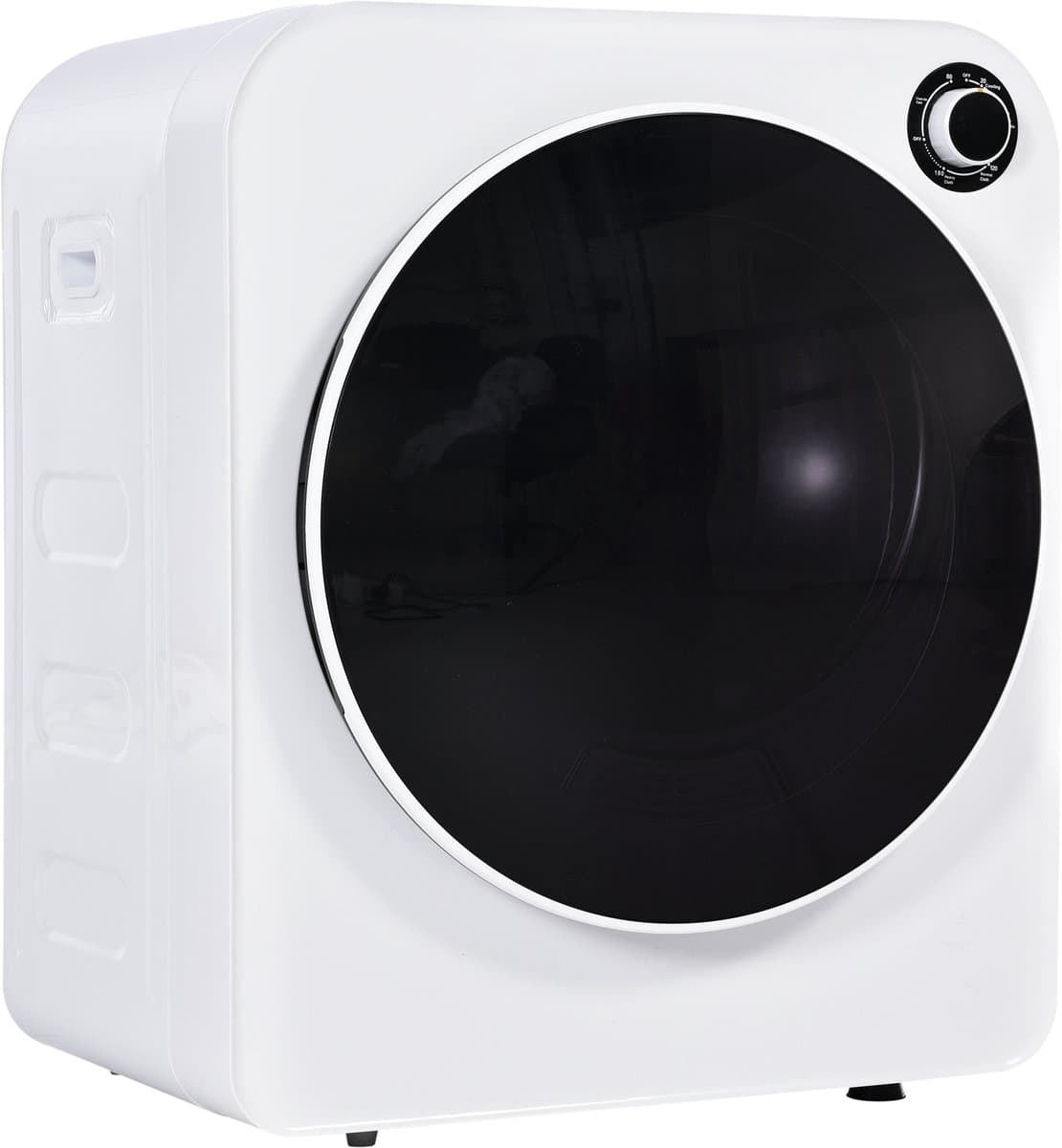 Mini Wasdroger - Compacte Afvoerdroger - RVS Trommel - Wandmontage - 3 kg Capaciteit - Voor Klein Appartement - 49x39x59 cm - Wit — afbeelding 1