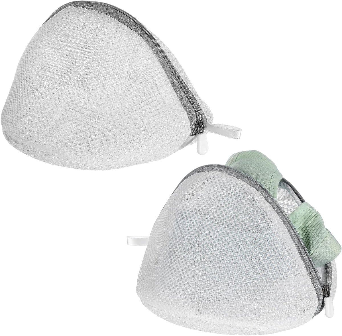 2 Stuks Fijnmazig Wasnet voor Beha's en Ondergoed - Ideaal voor Babykleding en Sokken, Halfcirkelvorm 18 x 15 cm — afbeelding 1