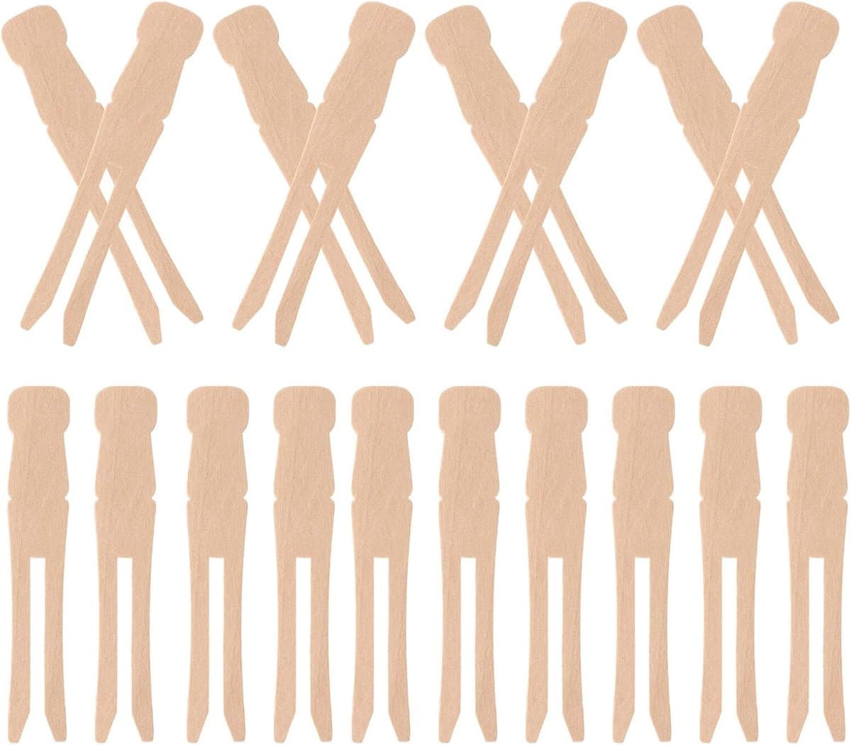 Houten Wasknijpers - Kledinghangers Clips - Kleding Ophangen - Duurzaam Rond Ontwerp - 6.5 cm Lengte - Natuurlijk Hout — afbeelding 1