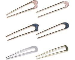 6x Metalen U-Vormige Haarspelden voor Chignon en Kapsels - Sterke Vorkstokken