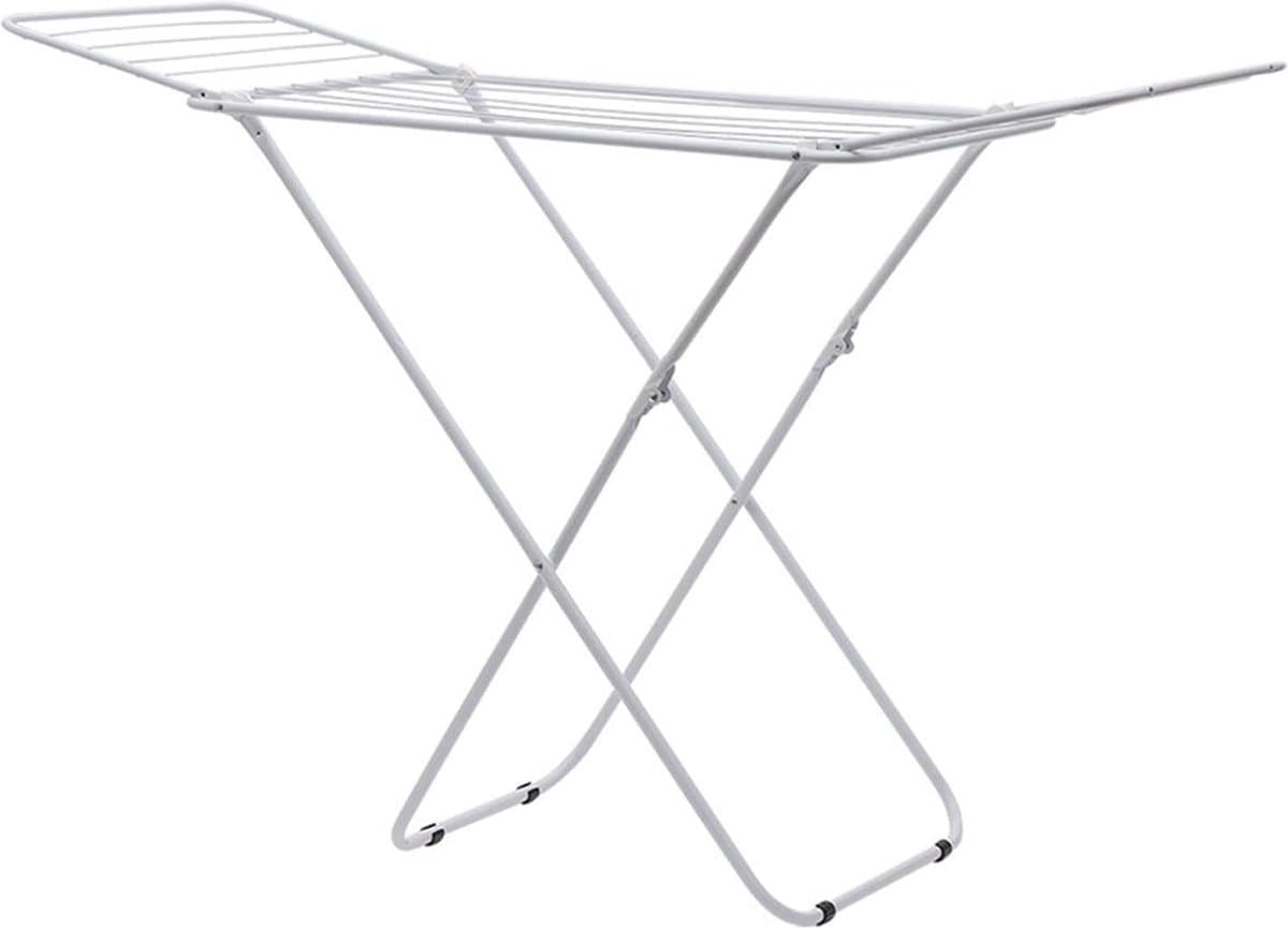 Vloerdroogrek, binnen en buiten installatie-vrij dekbed opbergrek voor tuin, balkon en kamer-Wit-120*46*79cm — afbeelding 1