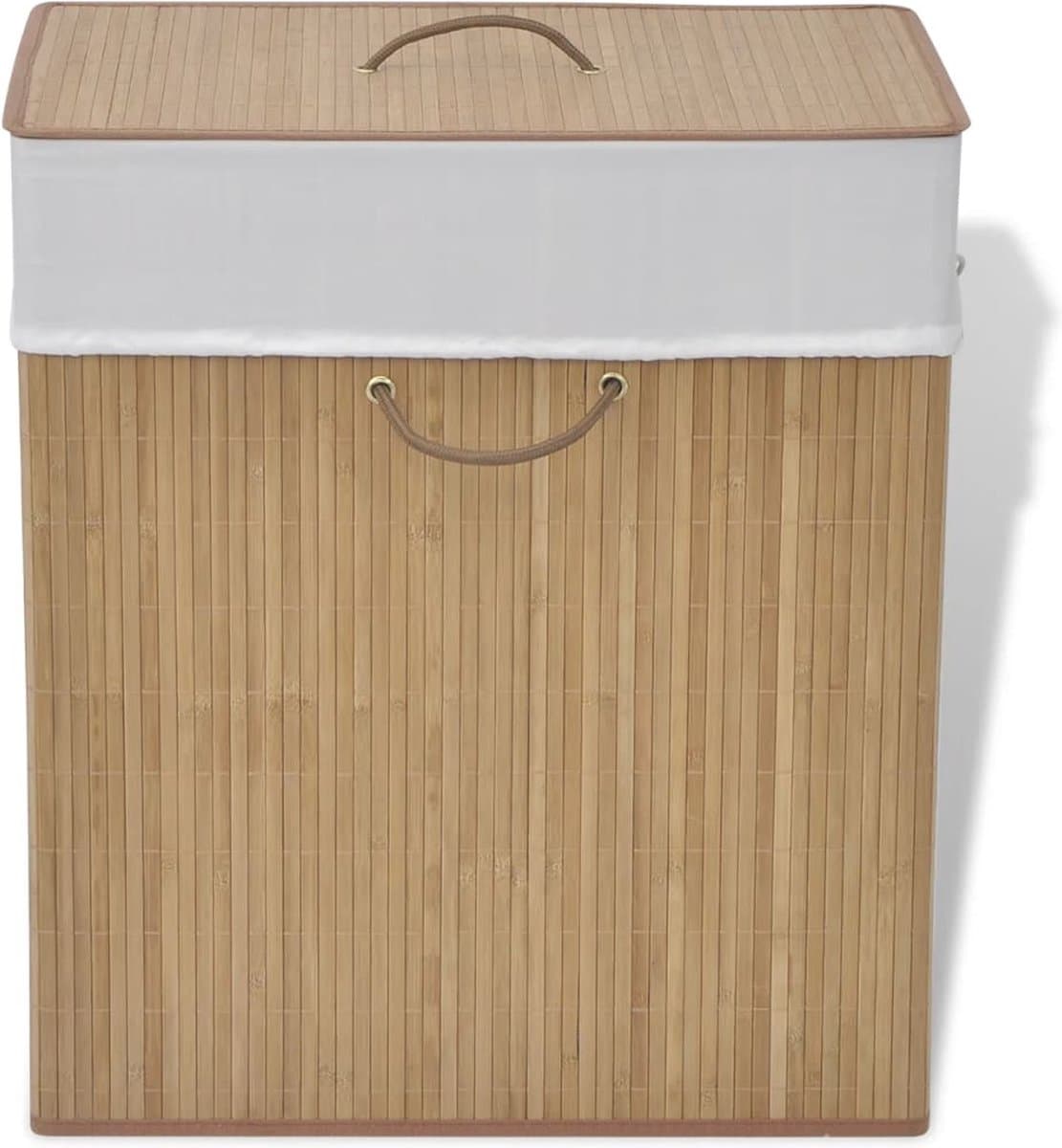 vidaXL - Wasmand - rechthoekig - bamboe - natuurlijk — afbeelding 1