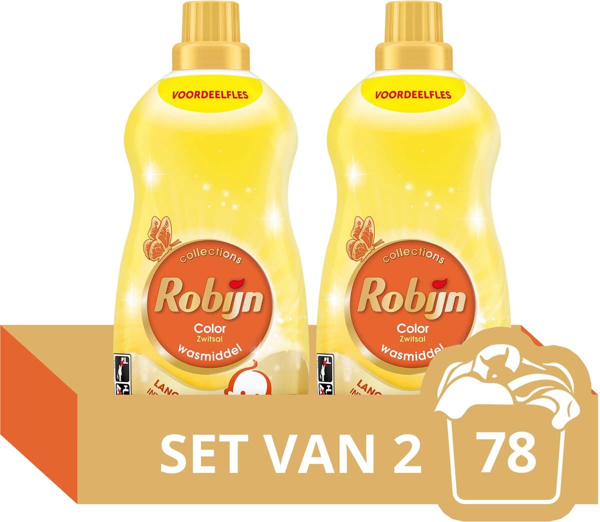 Robijn - Vloeibaar Wasmiddel - Klein & Krachtig- Zwitsal - 2 flessen - 78 wasbeurten - Voordeelverpakking — afbeelding 1