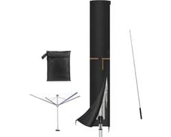 Beschermhoes voor Droogmolen - Universele Weerbestendige Dekking met Ritssluiting en Stang, Oxford Stof, 200 x 32 cm, Ideaal voor Buitengebruik en Windbescherming