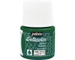 Pébéo Setacolor Glitter Smaragd Textielverf - 45ml textielverf voor lichte stoffen