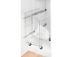 Eleganca uittrekbare wasmand - verstelbare vakken - luxe inbouwwaskorf - metaal - 32x50x55cm - verrijdbaar/met zwenkwielen