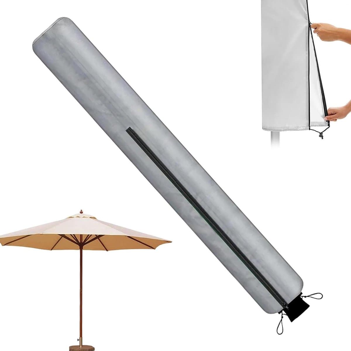 Draaibare Waslijn Hoes - Droogmolen Beschermhoes - Waslijn Beschermen - Waterdicht UV-bestendig - 165 cm hoog - Zilver — afbeelding 1