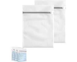 Duurzame waszak voor wasmachine - Vuile was met ritssluiting - Truien, overhemden, ondergoed - 2 stuks, 2 maten