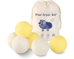SnelShoppen - Wool Drying Balls XL 6-Pack Natuurlijke Wol Droogballen, Organisch, Herbruikbaar, Vermindert Kreukels en Droogtijd, Eco-vriendelijk