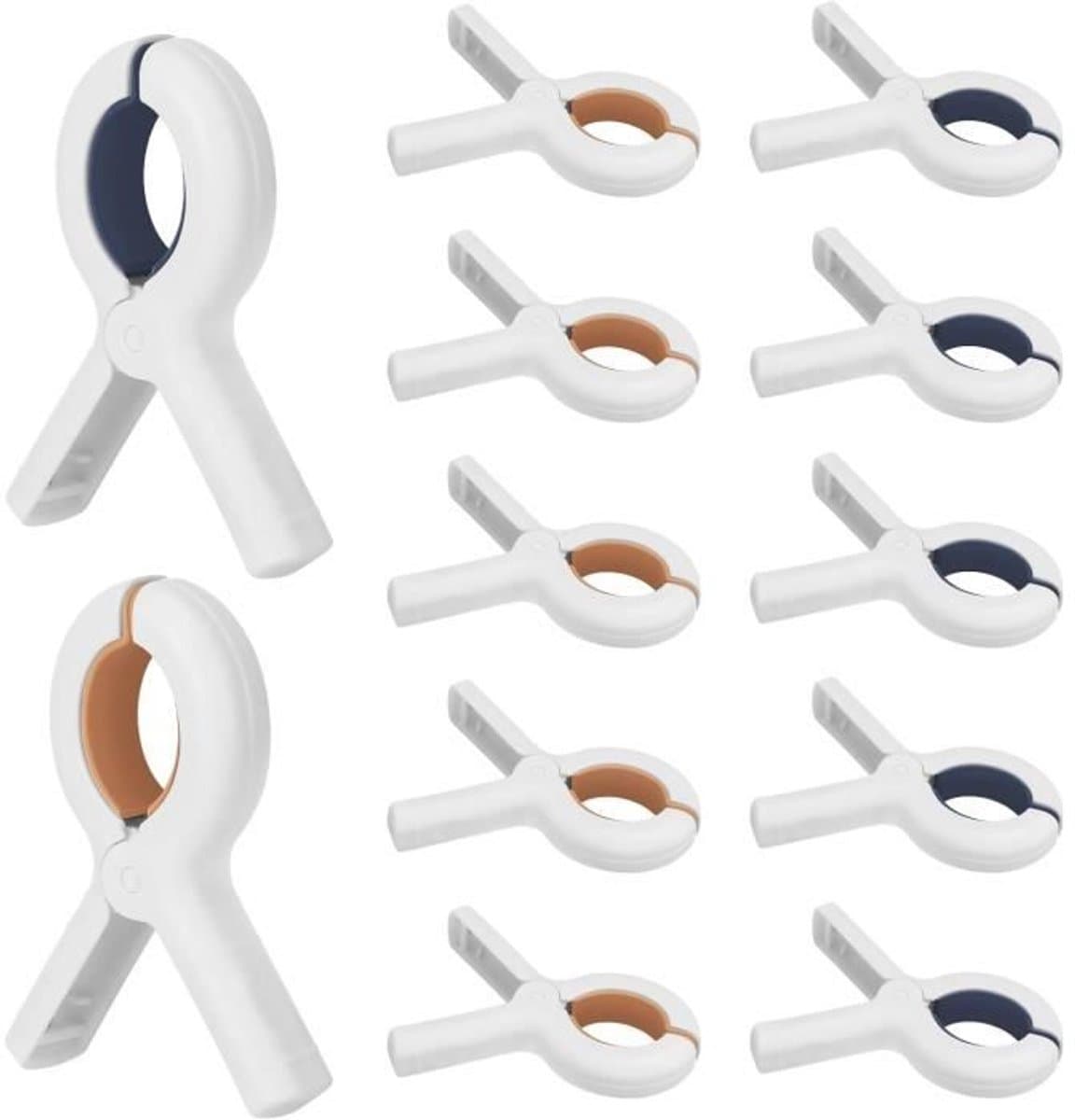 Set van 12 strandhanddoekclips, groot formaat, windbestendige strandhanddoekclips — afbeelding 1