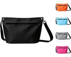Tas voor buiten, 6 l, lichte droogtas met verstelbare schouderriem, geschikt voor kamperen, wandelen, strand, kajakken, zwemmen, Zwart, Waterdichte tas