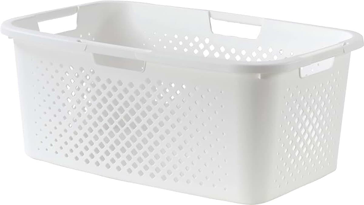 Pixel, wasmand 40l, gerecycled plastic, gebroken wit, 4 zijgrepen, ventilatie aan 4 zijden — afbeelding 1